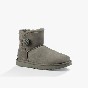 Ugg Mini Bailey Button II Klassiska Stövlar Dam Olivgröna (053967GIL)